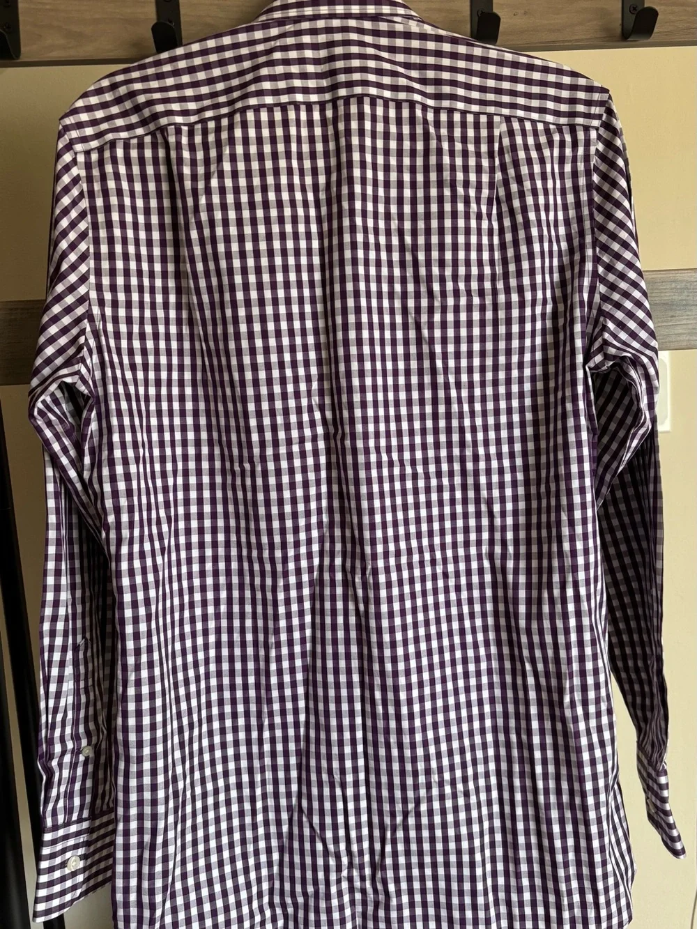 Thompson shirtings by J Crew Purple and White Dress Shirt small 14-14 1/2